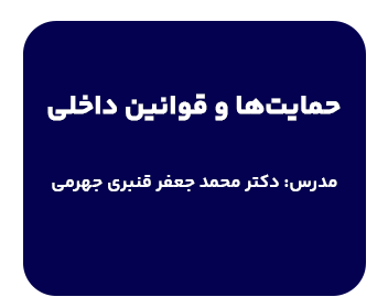 دوره حمایت ها و قوانین داخلی: ماده 10 قانون مدنی،قانون تجارت،قانون تشویق و حمایت سرمایه گذاری خارجی FIPPA مدرس دکتر جهرمی